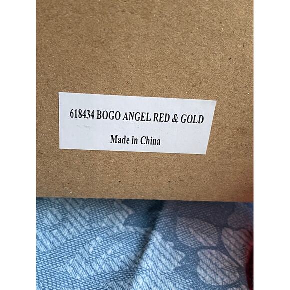 Glass angels red and gold. Set of Three (3) Christmas Ornaments NIB - Picture 8 of 16